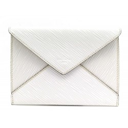 NEUF POCHETTE LOUIS VUITTON ENVELOPPE INVITATION DEFILE PM CUIR EPI BLANC CLUTCH