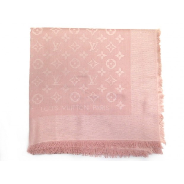 Louis Vuitton Beige/Rose Monogram Wool Simply LV Shawl Scarf