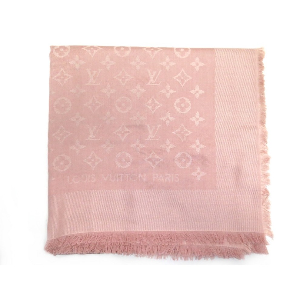 Louis Vuitton, Accessories, Louis Vuitton Pink Monogram Silkwool Shawl  Scarf
