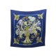 FOULARD HERMES REGINA LEILA MENCHARI CARRE 90 EN SOIE BLEU BLUE SILK SCARF 370