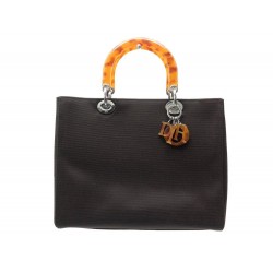 SAC A MAIN CHRISTIAN DIOR LADY GM TOILE MARRON ANSES ECAILLES BROWN PURSE 1500€