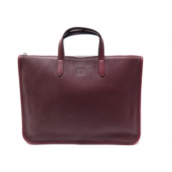 NEUF SAC A MAIN LOEWE SACOCHE CUIR GRAINE BORDEAUX BURGUNDY LEATHER PURSE 980€