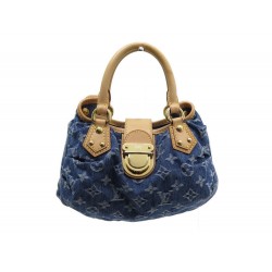 SAC A MAIN LOUIS VUITTON PLEATY TOILE DENIM MONOGRAM HAND BAG JEAN PURSE 895€