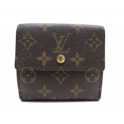 PORTEFEUILLE LOUIS VUITTON PORTE MONNAIE ELISE TOILE MONOGRAM MARRON WALLET 435€