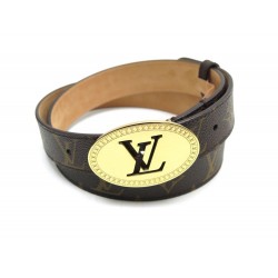 CEINTURE LOUIS VUITTON MONOGRAM FERMOIR METAL DORE 