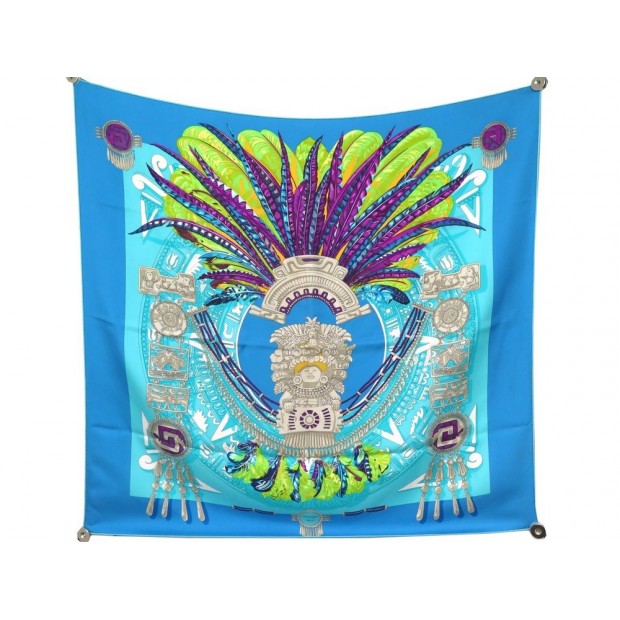 FOULARD HERMES MEXIQUE MAYA SOIR BLEU 