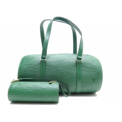 NEUF SAC A MAIN LOUIS VUITTON SOUFFLOT + POCHETTE EN CUIR EPI VERT HANDBAG 1580€