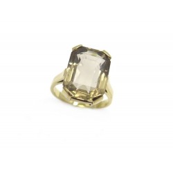 BAGUE EN OR JAUNE 18K 6.6 GR SERTIE PIERRE CITRINE + POCHON YELLOW GOLD RING