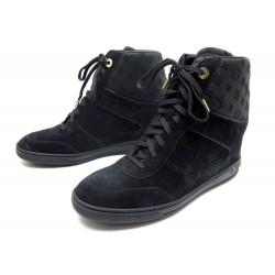 NEUF CHAUSSURES LOUIS VUITTON MILLENIUM WEDGE 40 BASKETS A TALONS COMPENSES 815€