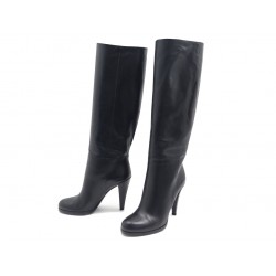 NEUF BOTTES A TALONS GUCCI 206778 ELIZABETH 40 IT 41 FR CUIR NOIR BOOTS 1235€