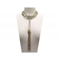 NEUF COLLIER ELIE SAAB METAL DORE 