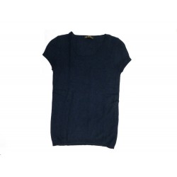 NEUF PULL MANCHES COURTES LORO PIANA 40 IT 36 FR S EN CACHEMIRE BLEU TOP 980€