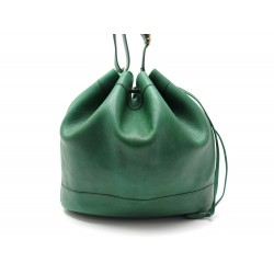 VINTAGE SAC A MAIN HERMES MARKET SEAU EN CUIR VERT GREEN LEATHER HAND BAG 3100