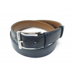 CEINTURE JM WESTON DEMI-JONC TAILLE 85 EN CUIR BLEU BLUE LEATHER BELT 390€