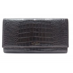 NEUF PORTEFEUILLE VOYAGE SMYTHSON MARA MARSHALL EN CUIR FACON CROCO WALLET 495€