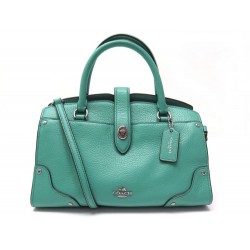 NEUF SAC A MAIN COACH MERCER 24 37779 BANDOULIERE CUIR GRAINE TURQUOISE BAG 350€