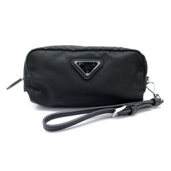 NEUF POCHETTE PRADA TROUSSE DE TOILETTE 1NE175 EN NYLON NOIR COSMETIC POUCH 200€