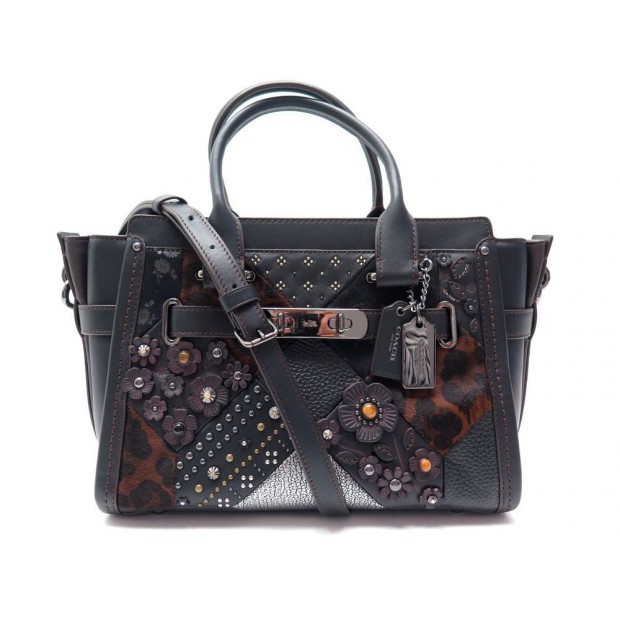 NEUF SAC A MAIN COACH SWAGGER 27 CANYON QUILT LEATHER 55503 BANDOULIERE BAG 850€