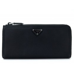 NEUF PORTEFEUILLE PRADA EN NYLON NOIR PORTE MONNAIE CARTE WALLET BILLFOLD 400€