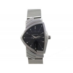 MONTRE HAMILTON VENTURA 955412 33MM CLASSIQUE QUARTZ NOIR ACIER STEEL WATCH 845