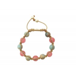 BRACELET NIALAYA PERLES ROSE BLEU & VERMEIL ARGENT 925 PEARLS SILVER GILT 265€