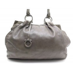 SAC A MAIN SALVATORE FERRAGAMO A831 EN CUIR TAUPE + POCHON LEATHER HANDBAG 1630€