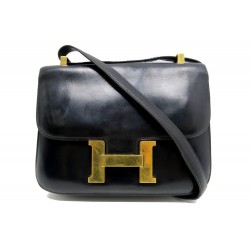 VINTAGE SAC A MAIN HERMES CONSTANCE 24 EN CUIR BOX NOIR 1973 HANDBAG PURSE 7350€