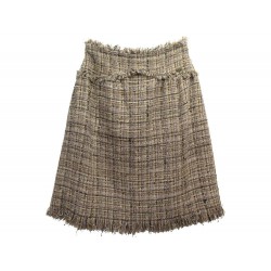 NEUF JUPE CHANEL P39749 TAILLE M 38 EN TWEED MARRON NEW BROWN WOOL SKIRT 2200€