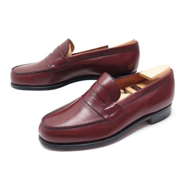 CHAUSSURES JM WESTON 180 MOCASSINS 7F 41.5 LARGE 42 BORDEAUX + EMBAUCHOIRS 695€