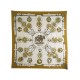 FOULARD HERMES CUIVRERIES F. DE LA PERRIERE CARRE 90 EN SOIE MOUTARDE SCARF 370