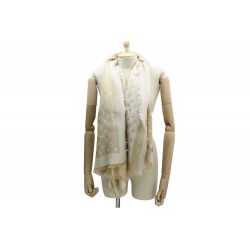 NEUF CHALE LOUIS VUITTON M74026 BEIGE MONOGRAM SHINE SHAWL 460