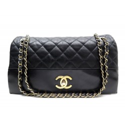 SAC A MAIN CHANEL TIMELESS CUIR MATELASSE NOIR & DORE BANDOULIERE HAND BAG 3500€