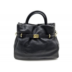 SAC A MAIN SONIA RYKIEL MARTHA EN CUIR GRAINE NOIR BLACK LEATHER HAND BAG 800