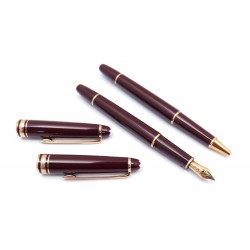 PARURE STYLO PLUME & ROLLERBALL MONTBLANC MEISTERSTUCK EN RESINE BORDEAUX PENS