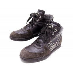 CHAUSSURES CHANEL G26532 BASKETS 31 RUE CAMBON 36 CUIR DAIM MARRON SNEAKERS 750€