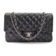 SAC A MAIN CHANEL TIMELESS CUIR MATELASSE NOIR ATTRIBUTS ARGENTE HAND BAG 4800