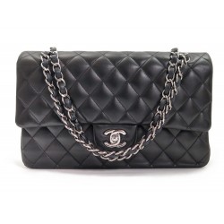 SAC A MAIN CHANEL TIMELESS 26 CM CUIR MATELASSE NOIR ATTRIBUTS ARGENTE BAG 4800€