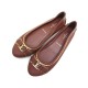 NEUF CHAUSSURES LOUIS VUITTON OXFORD FLAT BALLERINA 1A1KWX 37 CUIR MARRON 425€