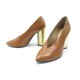 NEUF CHAUSSURES BARBARA BUI ESCARPINS T37 EN CUIR MARRON BROWN PUMP SHOES 395