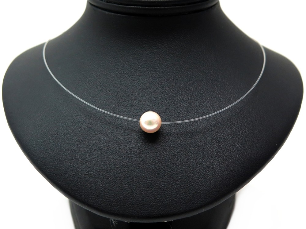 collier mikimoto fil de peche pendentif perle de