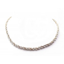 COLLIER TIFFANY & CO ARGENT ET OR 14K MAILLES TORSADEES 