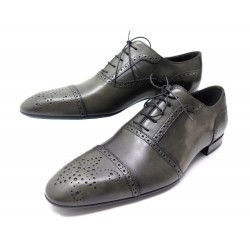 NEUF CHAUSSURES LOUIS VUITTON CHAMBORD RICHELIEU 10.5 44.5 EN CUIR CARBONE 950€