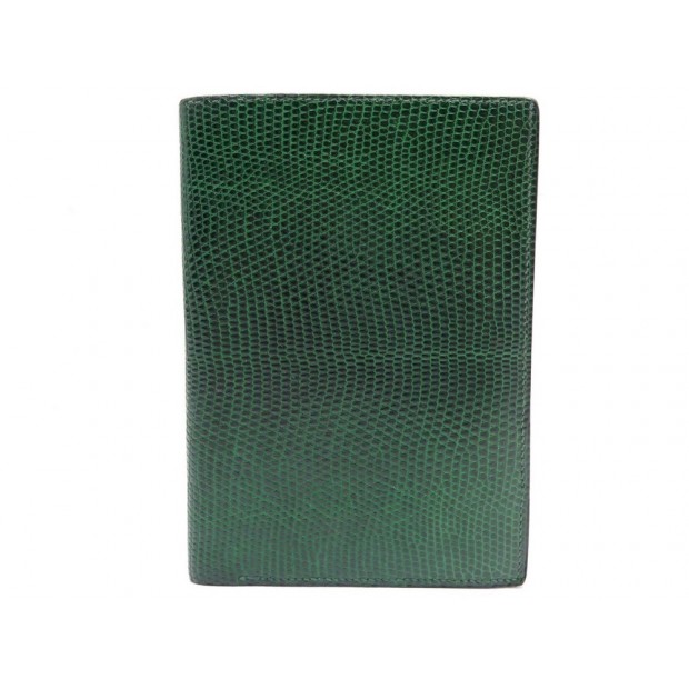 VINTAGE PORTEFEUILLE HERMES CUIR LEZARD VERT 