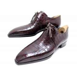 CHAUSSURES CORTHAY ARCA SUR MESURE 41 CUIR DE CROCODILE BORDEAUX BERLUTI 13450€