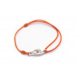 BRACELET DINH VAN MENOTTES R12 EN ARGENT MASSIF 925 CORDON ORANGE HANDCUFF 270€