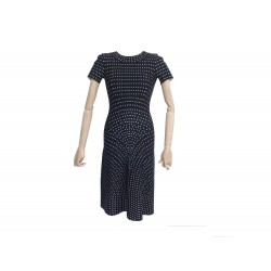 NEUF ROBE MI LONGUE ALAIA A POIS TAILLE 38 M NOIR BLANC EN VISCOSE DRESS 1400€