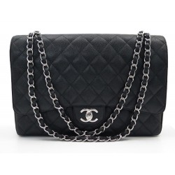 NEUF SAC A MAIN CHANEL TIMELESS MAXI JUMBO EN CUIR CAVIAR NOIR BLACK PURSE 5420