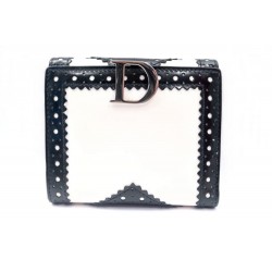 PORTEFEUILLE CHRISTIAN DIOR 04LU0074 CUIR NOIR ET BLANC WALLET BILLFOLD 390€