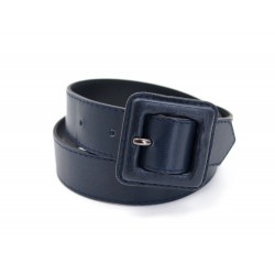 CEINTURE YVES SAINT LAURENT T 70 EN CUIR BLEU MARINE NAVY BLUE LEATHER BELT 345€