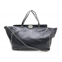 SAC A MAIN VALENTINO ROCKSTUD GM EN CUIR NOIR BLACK LEATHER HAND BAG PURSE 1890